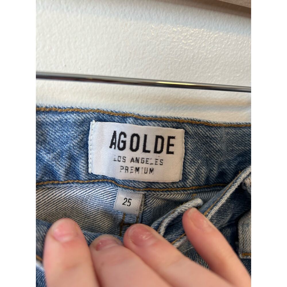 Agolde Remy High-Rise Straight Jeans Slim Button Fly Denim Blue Size 25 - Picture 8 of 8